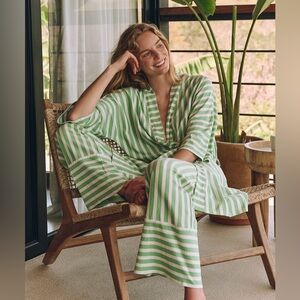 Pact Organic Cotton Staycation Sleep Pants in Blue Stripe